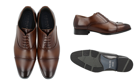 RERiSE TRIGGER RE-3001 本革ビジネスシューズ ストレートチップ DARK BROWN ファッション 男性 メンズ 靴 上質なレザー 日本製 上品な光沢 幅広 3E 高級感 スタイリッシュ ゆったり  BN002 27cm（ダークブラウン）