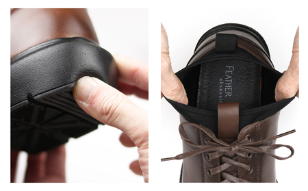 FEATHER STEP FS-907本革ビジネススニーカー 軽量 プレーントゥ BROWN ファッション 男性 メンズ 靴 日本製 柔らかい 伸縮素材 高反発 クッション性 負担軽減  BN002 26.5cm
