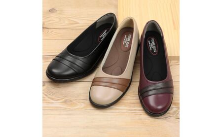 【PIERRE RICCI】ピエールリッチ 山羊革ゆったり5Eレディースウォーキングパンプス ブラック 73(婦人靴) シューズ BN004 23.5cm