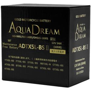 AQUADREAM GOLD バイク用バッテリー 液入充電済 ADTX5L-BS II 1個【配送不可地域：沖縄県】【1641483】