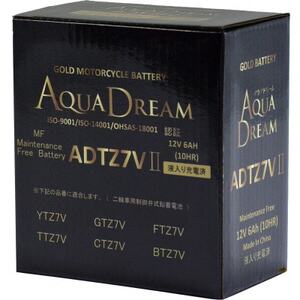 AQUADREAM GOLD バイク用バッテリー 液入充電済 ADTZ7V II 1個【配送不可地域：沖縄県】【1641566】