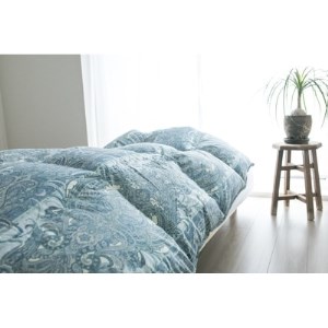 抜群のあたたかさ　上質羽毛掛け布団ダウンパワー400(WDD93%1.2kg)　シングル(青)_雑貨・日用品 布団 寝具 _【1128334】