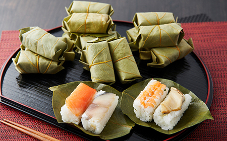 冷凍　柿の葉ずし4種20個(鯖・鮭・穴子・海老)_惣菜・加工品   _【配送不可地域：離島】【1406008】