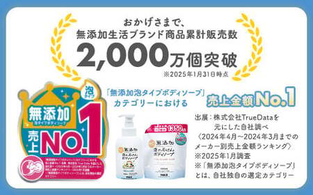 無添加 泡の石けんボディソープ 詰替セット12個入 〈無添加生活シリーズ〉 ※離島への配送不可