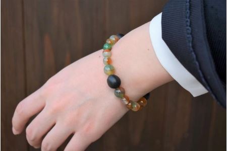 無患子（むくろじ）と孔雀瑪瑙（くじゃくめのう）のブレスレット　アクセサリー　ブレスレット　パワーストーン※着日指定不可◇