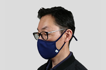 ３層構造 エチケットマスク2枚組（抗菌・抗ウイルス機能繊維加工技術採用）【ネイビー・ネイビー】