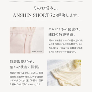 【ANSHIN SHORTS】デイリーガードフロントレース(消臭機能付)40ml対応　同色2枚組 ※着日指定不可