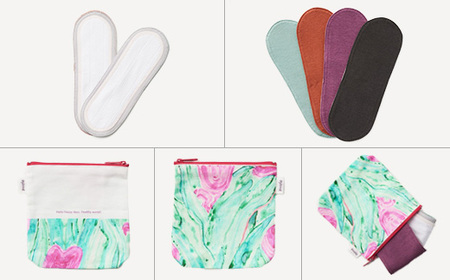 【Mサイズ×hiiro色】【デビューセット】ayame 吸水サニタリーショーツセット(ハイウエスト丈)【吸水パット2枚・持ち運びポーチ付き】|分離型吸水ショーツ オーガニックコットン 消臭機能 日本製 ※離島への配送不可◇