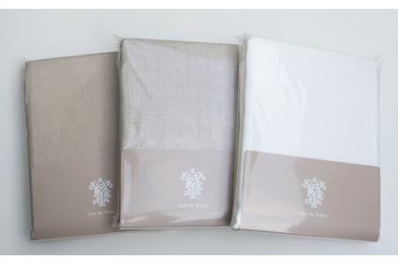 FF-2. リネン　ボックスシーツ　シングルサイズ 　ナチュラルシャンブレー