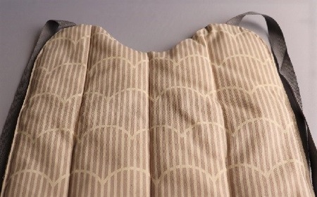 AE-47.【背負う防寒着】大和おいね　綿100％　波柄／グレー・M