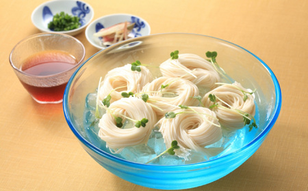 M-AI30.【高級手延】三輪の太めん 3kg (50g×60束) ご家庭用ダンボール箱入り (BD-3)