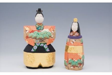 最終値下げ　奈良一刀彫　雛人形　雛飾り 万葉堂 奈良一刀彫 雛人形 吉岡一泰作 立雛-紅白梅5寸