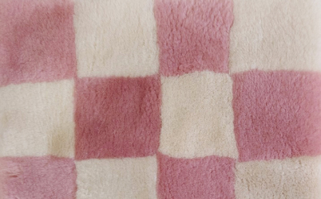 M-BH8.ムートンクッション Sサイズ2枚【ピンク】