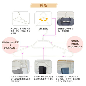 収育のススメ スリムシャツハンガー22本組 ホワイト | 収納 ハンガー シンコハンガー株式会社