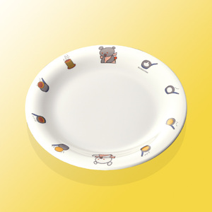メラミン食器 こぐまちゃん ほっとけーき皿＆カトラリー セット ／ 国際化工 子供食器 小皿 食器 スプーン フォーク 食洗器対応 耐熱 保育園 幼稚園 こども園 奈良県 御所市