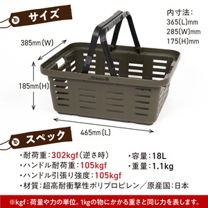 Starke-R Type Basket STR-465S　2個セット【サンドベージュ2個】 組み合わせ自由 日本製 高耐久 バスケット 高耐衝撃性 かご マイバスケット 椅子 キャンプ ピクニック 収納 BBQ アウトドア タフ 雑貨 日用品 防災 備蓄 リングスター 奈良県 生駒市 送料無料