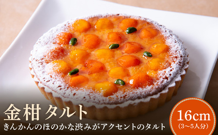 金柑タルト 16㎝ 期間限定  サイズ 3人分 ～ 5人分 キンカン 甘露煮 冬の味覚 ほのかな渋み アーモンド生地 焼き菓子 限定タルト 奈良県 生駒市 お取り寄せ ケーキ スイーツ デザート おやつ 洋菓子 冷凍 送料無料