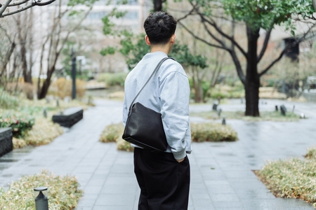 グラブ革 ボディバッグ ブラック｜グラブ グローブ 野球 レザー バッグ [2652]