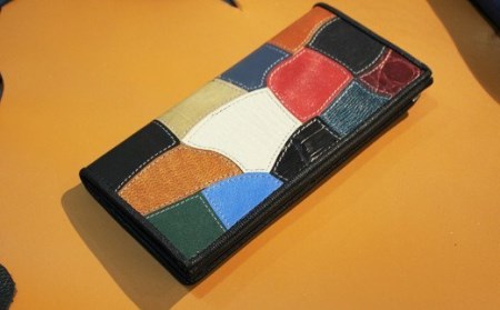 ReLEATHeR （リレザー）ロングウォレット＜パッチワーク×ブラック＞ [2061]