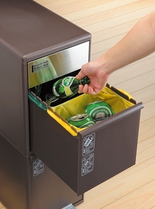 分別スイングステーションワイド３段 ＢＷＰ－１２ＢＳ ダークブラウン ゴミ箱【like074】