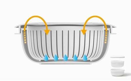 蒸気であたためる冷凍ごはん容器　6個組【5色から好きなカラーを選べる】グレー  / 奈良県 葛城市 容器 プラスチック ライクイット 冷凍ご飯 ザル型【like092-4】