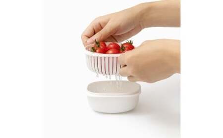 蒸気であたためる冷凍ごはん容器　6個組【5色から好きなカラーを選べる】グレー  / 奈良県 葛城市 容器 プラスチック ライクイット 冷凍ご飯 ザル型【like092-4】