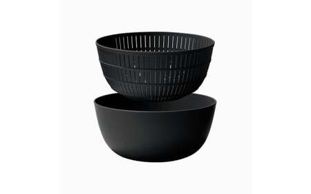 米とぎにも使える ザル ボウル ブラック ／ キッチン用品 調理器具 耐熱 電子レンジ対応 食洗機対応 ライクイット like-it 奈良県 葛城市【like023-6】