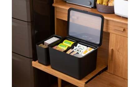 ハンドル付きストックケース スリム 2個組　LBK-53 2P ブラック (3色からお好きなカラーが選べる)  葛城市 ライクイット like-it【like102-3】