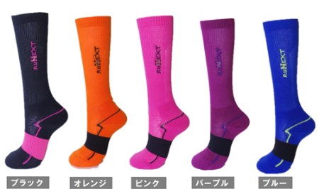 コンプレッション　ハイソックス　23-25cm　ブラック／RunNext　スポーツ用　靴下　トレーニング　ランニング　デスクワーク　ドライブ　奈良県　葛城市【next016】