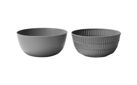 米とぎにも使える ザル ボウル グレー ／ キッチン用品 調理器具 耐熱 電子レンジ対応 食洗機対応 ライクイット like-it 奈良県 葛城市【like023-2】