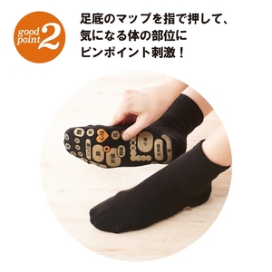 両面 足つぼ ソックス 4色組 22-25cm ／ 靴下 日用品 ツボ ツボ押し 健康 美容 マッサージ レディース 婦人 プレゼント ギフト 奈良県 葛城市【mika042】