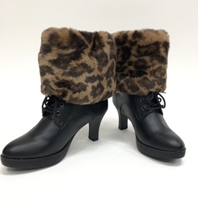 ファー レッグウォーマー レッキス ヒョウ柄 ／ 西本毛皮商店 SAGA 天然素材 リアルファー 上品 ファッション 奈良県 宇陀市