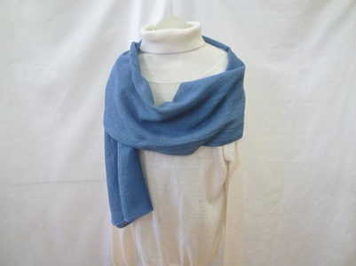 (O)インド藍のストール(麻・レーヨン)