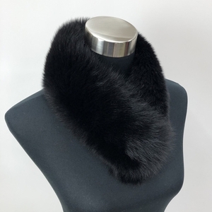 サガ フォックス ファー マフラー （ブラック）／豪華 毛皮 リアルファー 綺麗目 上品 お洒落 ファッション