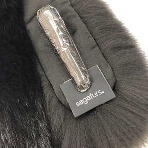 サガ フォックス ファー マフラー （ブラック）／豪華 毛皮 リアルファー 綺麗目 上品 お洒落 ファッション