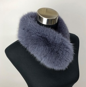 サガ フォックス ファー マフラー (パープル)/豪華 毛皮 リアルファー 綺麗目 上品 お洒落 ファッション