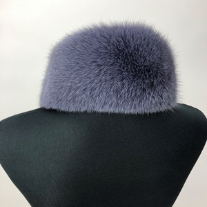 サガ フォックス ファー マフラー (パープル)/豪華 毛皮 リアルファー 綺麗目 上品 お洒落 ファッション