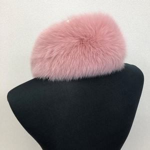 イタリア染め シャドー フォックス ファー マフラー (ストロベリーピンク)/豪華 毛皮 リアルファー 綺麗目 上品 お洒落 ファッション