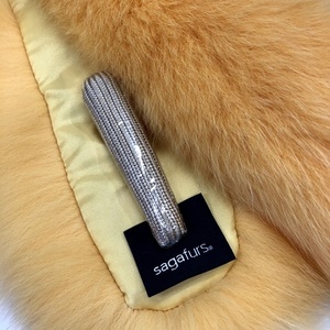 イタリア染め シャドー フォックス ファー マフラー (フルーツオレンジ)/豪華 毛皮 リアルファー 綺麗目 上品 お洒落 ファッション