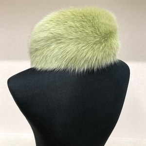 イタリア染め ファー マフラー シャドー フォックス グラスグリーン／西本毛皮商店 豪華 毛皮 リアルファー 綺麗目 上品 お洒落 ファッション