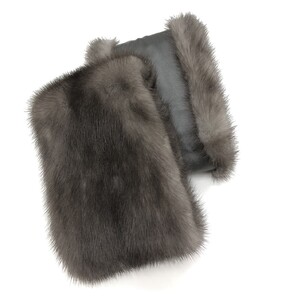 ファー レッグウォーマー ブルーアイリスミンク ナチュラル／西本毛皮
