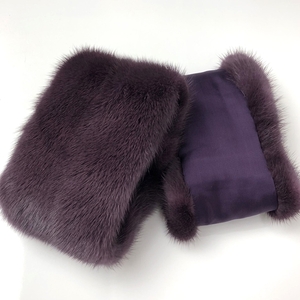 ファー レッグウォーマー ミンク パープル／西本毛皮商店 豪華 毛皮 リアルファー 綺麗目 上品 お洒落 ファッション