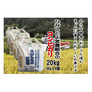 9月発送予約 小さな田舎のおじさんたちが真面目に作ったお米 ひがしとよ里山米２０㎏（５㎏×４袋）