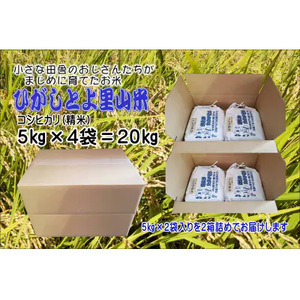 9月発送予約 小さな田舎のおじさんたちが真面目に作ったお米 ひがしとよ里山米２０㎏（５㎏×４袋）