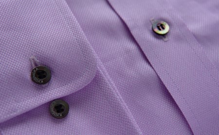 【生地：ロイヤルオックス】オーダーワイシャツ-「オリジナルネーム入り」川西町産貝ボタン使用- 高瀬貝