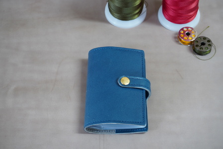 カードホルダー 栃木レザー 牛革 日本製 レザー 天然皮革 レディース メンズ シンプル:ブルー
