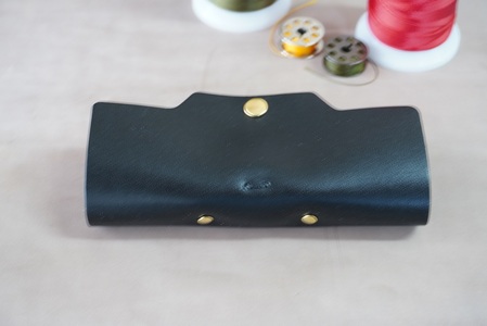 メガネケース 栃木レザー 牛革 日本製 レザー 天然皮革 眼鏡ケース 人気 おすすめ:ブラック