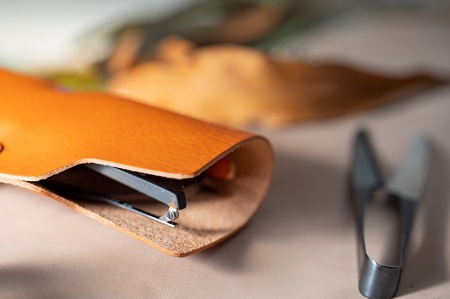 メガネケース(イタリアレザー　ネブラスカ):コニャック