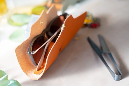 メガネケース(イタリアレザー　ネブラスカ):コニャック