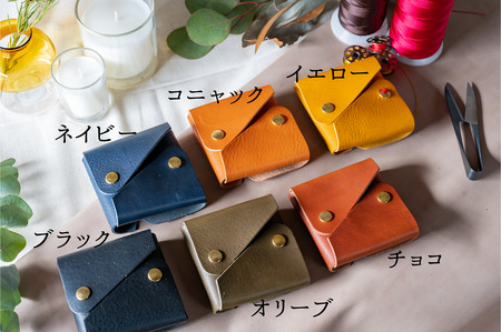 コインケース　小銭入れ（イタリアレザー　ネブラスカ）：チョコ